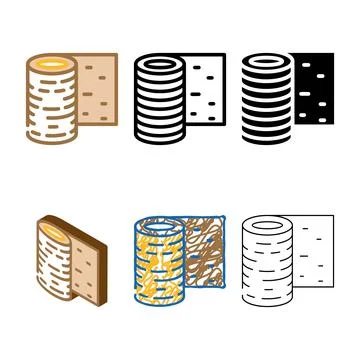 Rubber roll color icon vector clean 库存插图