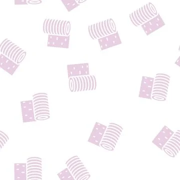 Rubber roll glyph vector seamless pattern 스톡 일러스트