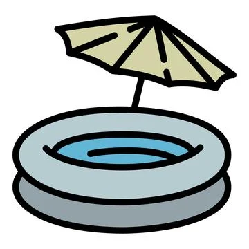 Rubber round pool icon, outline style 스톡 일러스트