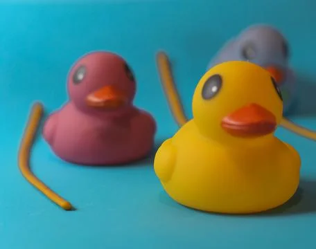Rubber shower ducks Stock Photos