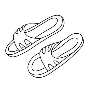 Rubber slippers doodle Stock Illustration