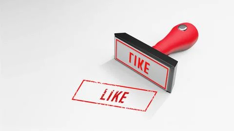LIKE rubber Stamp 3D rendering Stock Illustration