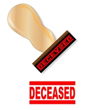 Rubber Stamp And Handle Deceased Illustration