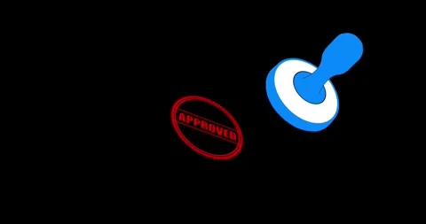 Rubber stamp with approved text animation. with document work stamping document Vídeos de archivo 332065487