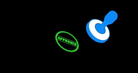 Rubber stamp with approved text animation. with document work stamping document Vídeos de archivo 332065498