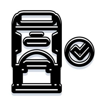 Rubber stamp with check mark approval concept Stock Illustration