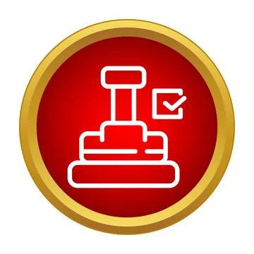 Rubber stamp with checkmark icon approving document 库存插图