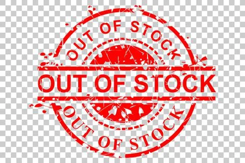 Rubber Stamp - Circle - Red - Out of Stock - Set 02 02B Illustrazione stock