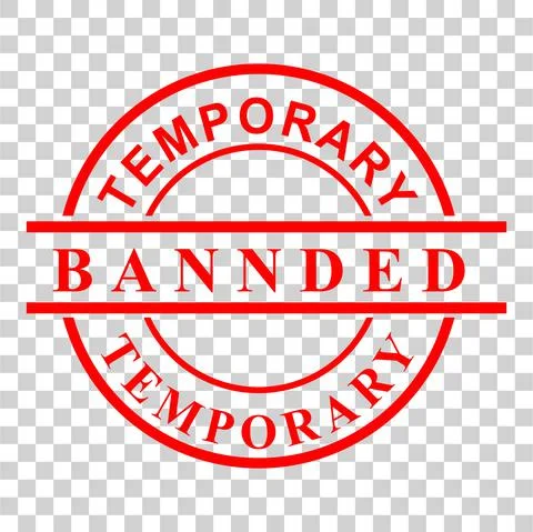 Rubber Stamp - Circle - Red - Temporary Banned  - 01 01B Stock Illustration
