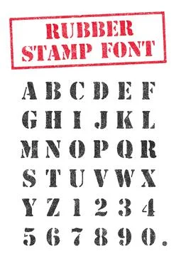 Rubber Stamp Font Stock Illustration