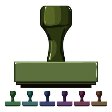 Rubber stamp handle cartoon vector graphic Illustration
