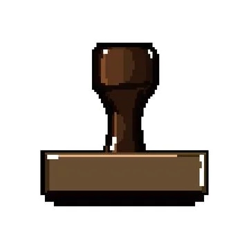 Rubber stamp handle pixel art vector illustration Illustration