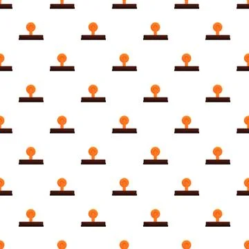 Rubber stamp icon repeating pattern on white background Stock Illustration
