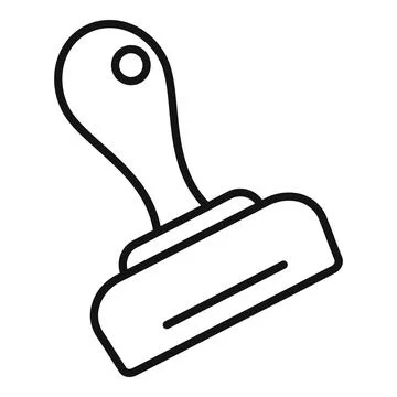 Rubber stamp icon representing approving document Stock Illustration