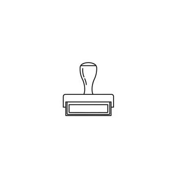 Rubber stamp icon: simple line drawing Stock Illustration