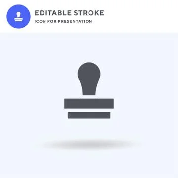 Rubber Stamp icon vector, filled flat sign, solid pictogram isolated on white Illustrazione stock