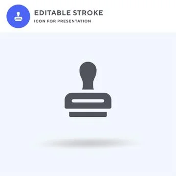 Rubber Stamp icon vector, filled flat sign, solid pictogram isolated on white Illustrazione stock