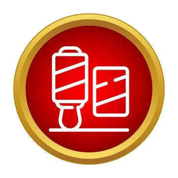 Rubber stamp with ink pad on red background Stock Illustration