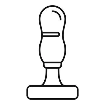 Rubber stamp line icon flat vector design Illustrazione stock