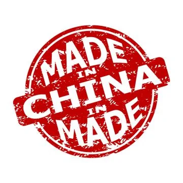 Rubber stamp made in china, texture seal Stock Illustration