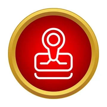Rubber stamp with mark icon in red circle Stock Illustration