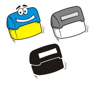 Rubber stamp mechanical Stock Illustration