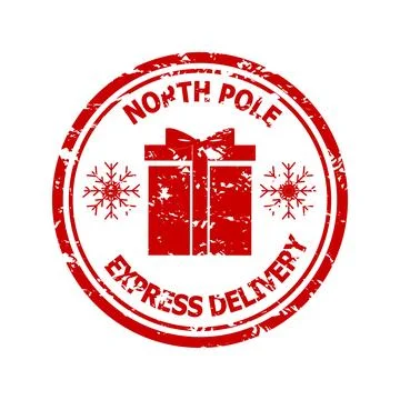 Rubber stamp north pole express delivery Stock Illustration