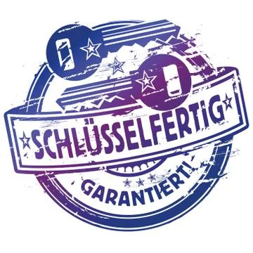 Rubber stamp ready for occupancy and key Stock Illustration