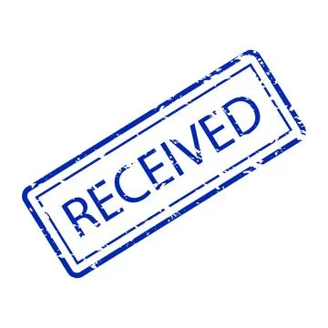 Rubber stamp receive for post office mark, postal service and mail, deliver.. Illustration