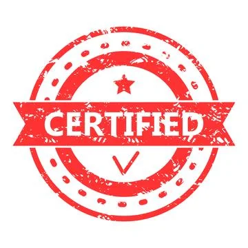 Rubber stamp red texture cerified or approved isolated Stock Illustration