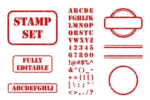 Rubber Stamp Set Vector Illustrazione stock