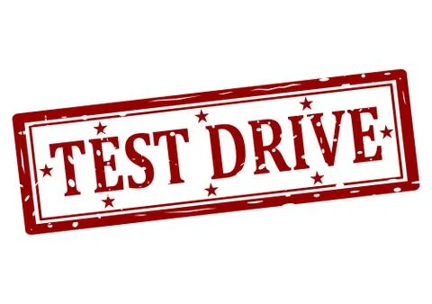 Rubber stamp with text test drive inside Stockillustratie