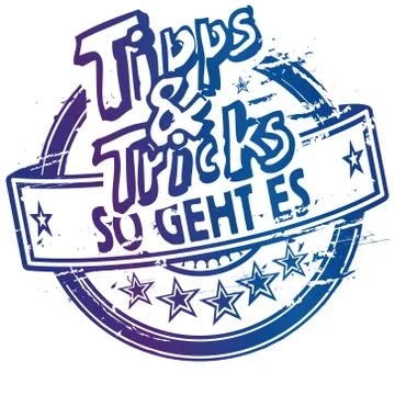 Rubber stamp with tips and tricks for you Stock Illustration