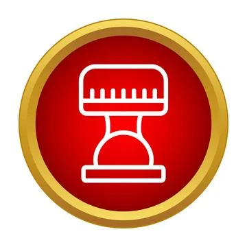 Rubber stamp tool creating official document approval mark Stock Illustration