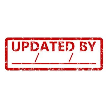 Rubber stamp updated by with place for date 스톡 일러스트