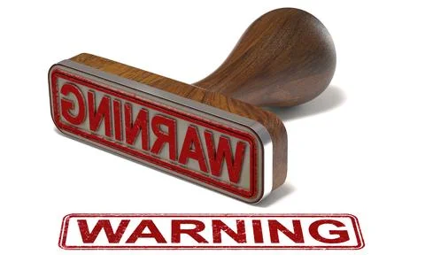 Rubber stamp with the word warning printed over white background Stock Illustration