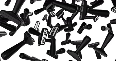 Rubber Stamps CERTIFIED falling slow motion Video stock 236939737