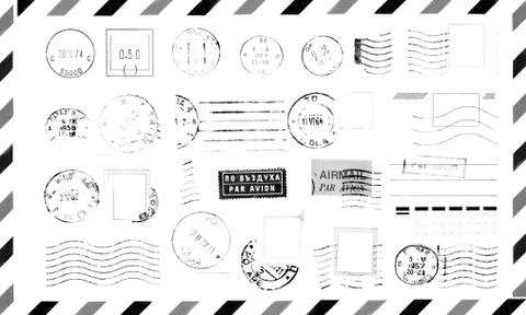 Rubber stamps on envelope Stock Photos