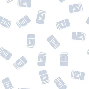 Rubber stationery glyph vector seamless pattern Stock Illustration