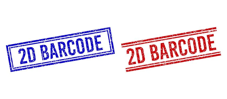 Rubber Textured 2D BARCODE Seal with Double Lines Stock-Illustration