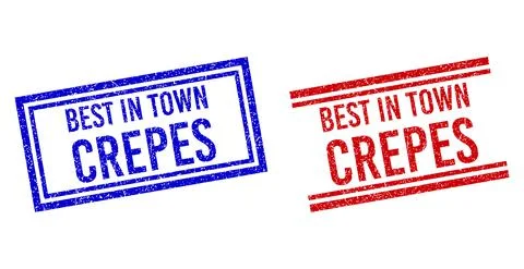 Rubber Textured BEST IN TOWN CREPES Seal with Double Lines Illustrazione stock
