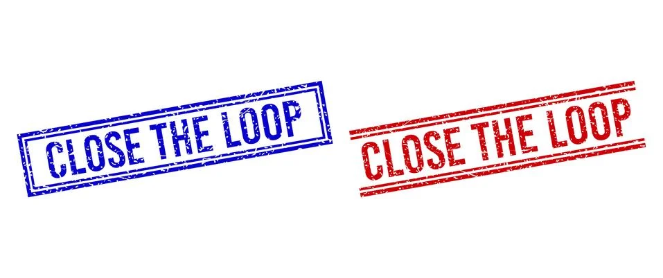 Rubber Textured CLOSE THE LOOP Seal with Double Lines Illustrazione stock