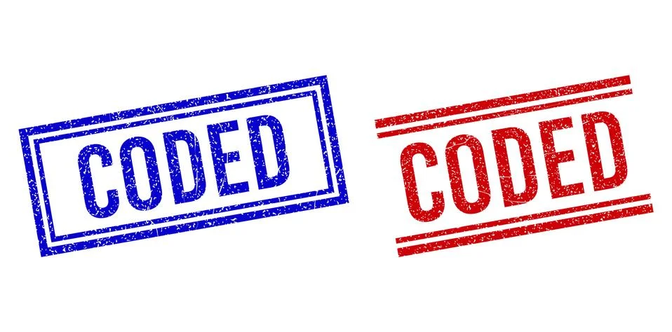 Rubber Textured CODED Seal with Double Lines Stock Illustration