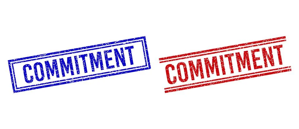 Rubber Textured COMMITMENT Seal with Double Lines 库存插图