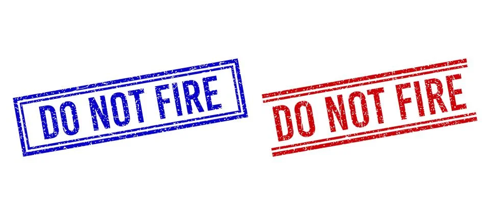 Rubber Textured DO NOT FIRE Stamps with Double Lines Stock Illustration