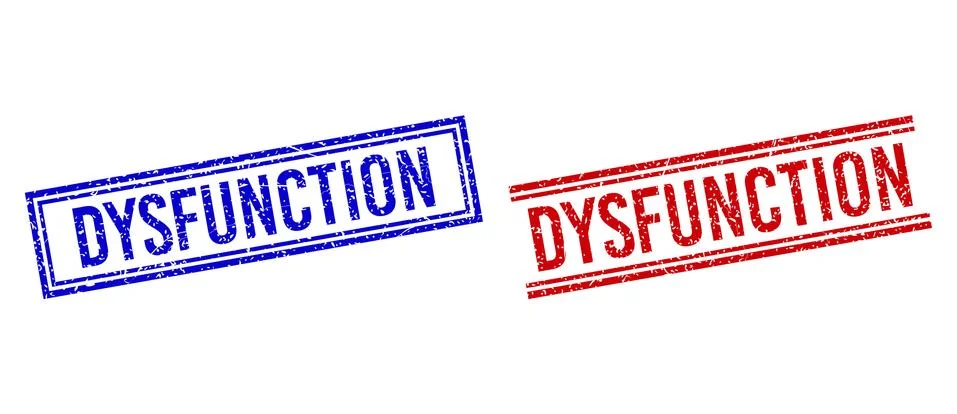 Rubber Textured DYSFUNCTION Stamp Seals with Double Lines イラスト素材