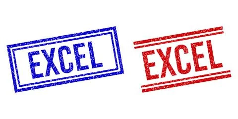 Rubber Textured EXCEL Seal with Double Lines Stock Illustration
