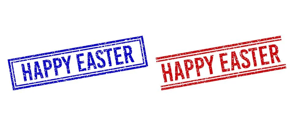 Rubber Textured HAPPY EASTER Seal with Double Lines Illustrazione stock