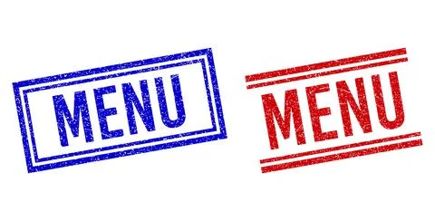 Rubber Textured MENU Seal with Double Lines Stock Illustration