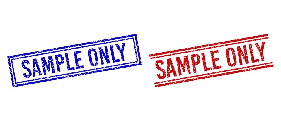 Rubber Textured SAMPLE ONLY Stamps with Double Lines 스톡 일러스트